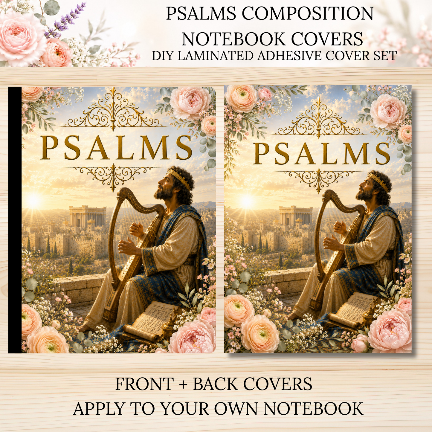 Psalms Composition Notebook Covers | DIY Laminated Adhesive Cover Set