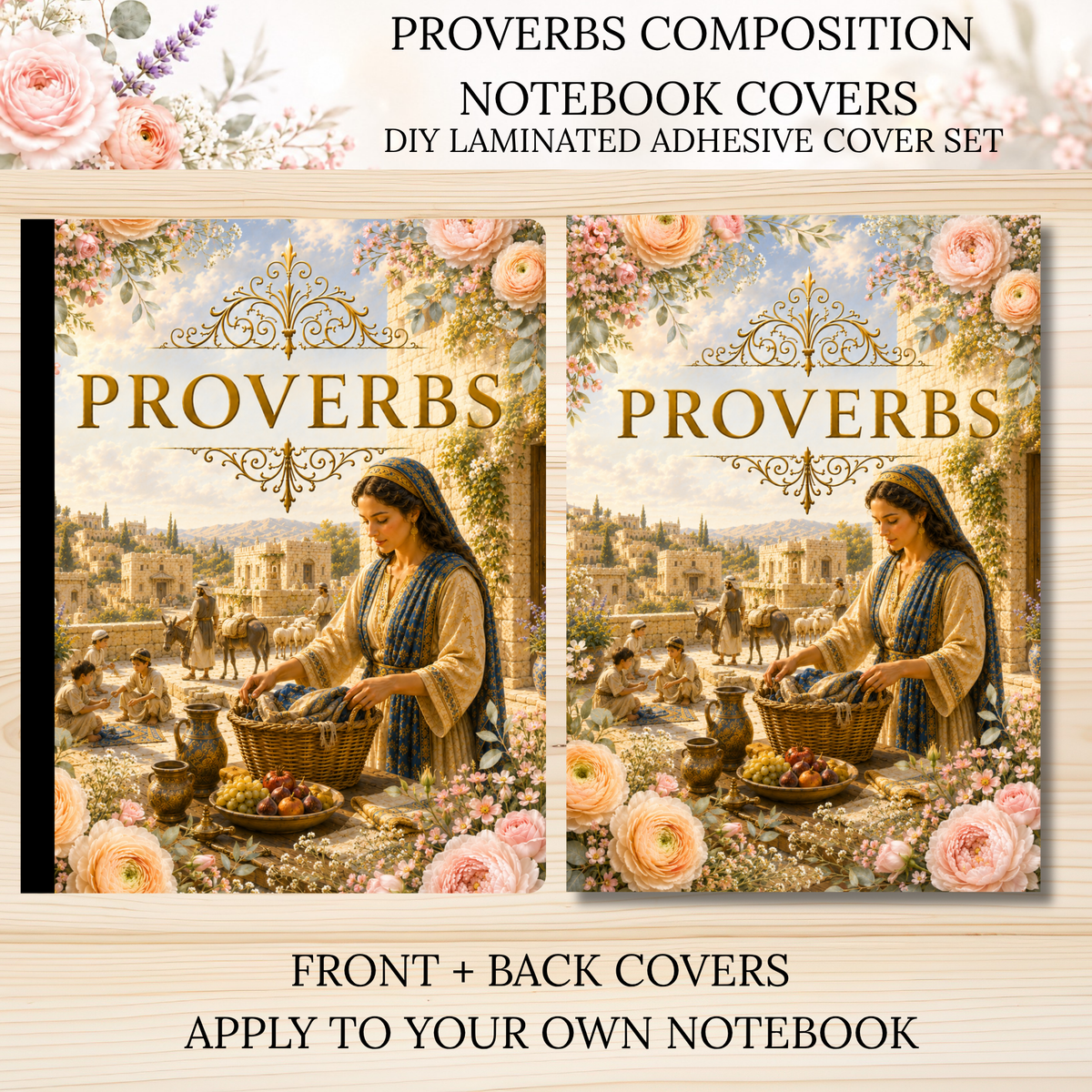 Proverbs Composition Notebook Covers | DIY Laminated Adhesive Cover Set