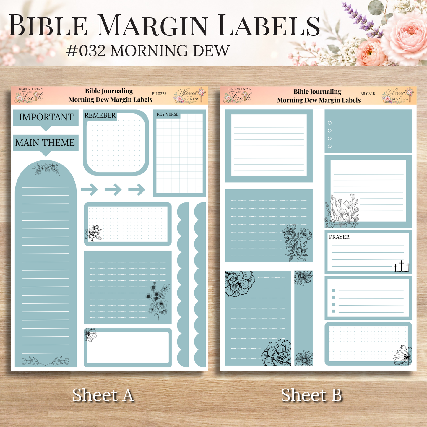 Bible Margin Labels 032 Morning Dew Print & Cut Bible Stickers