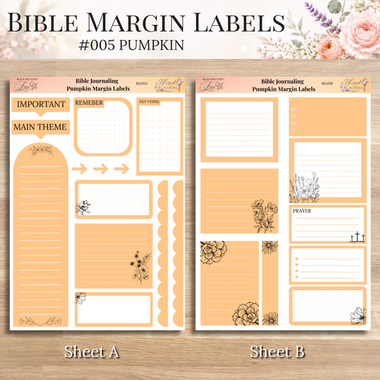 Bible Margin Labels 005 Pumpkin Print & Cut Bible Stickers