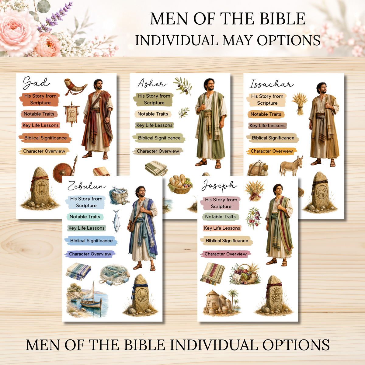 MAY Men of the Bible Snail Mail Stickers PAST EDITION Listing