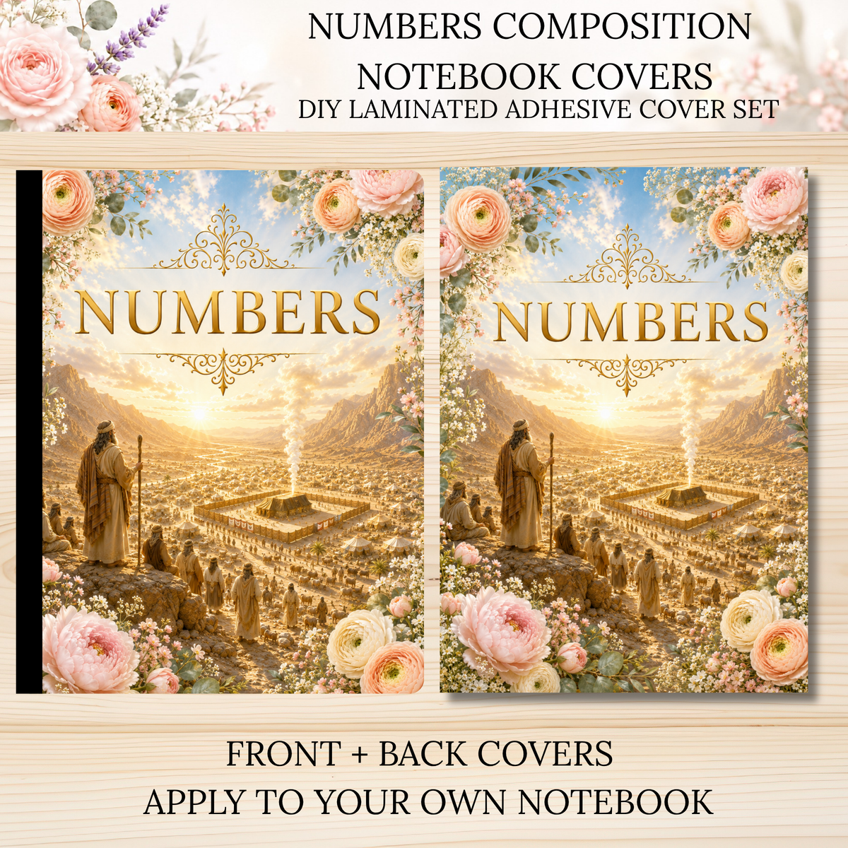 Numbers Composition Notebook Covers | DIY Laminated Adhesive Cover Set