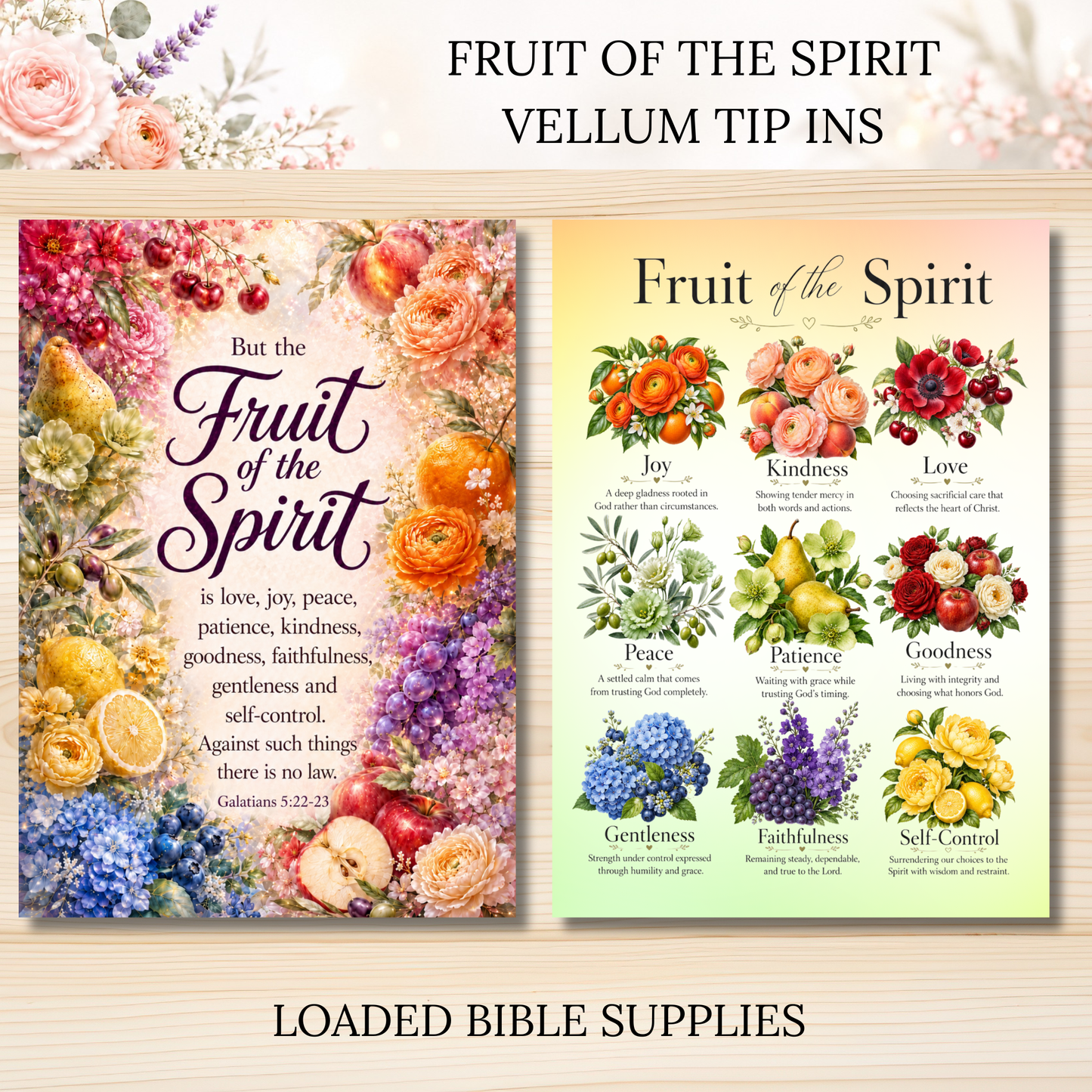 Fruit of the Spirit || Vellum Bible Tip-In