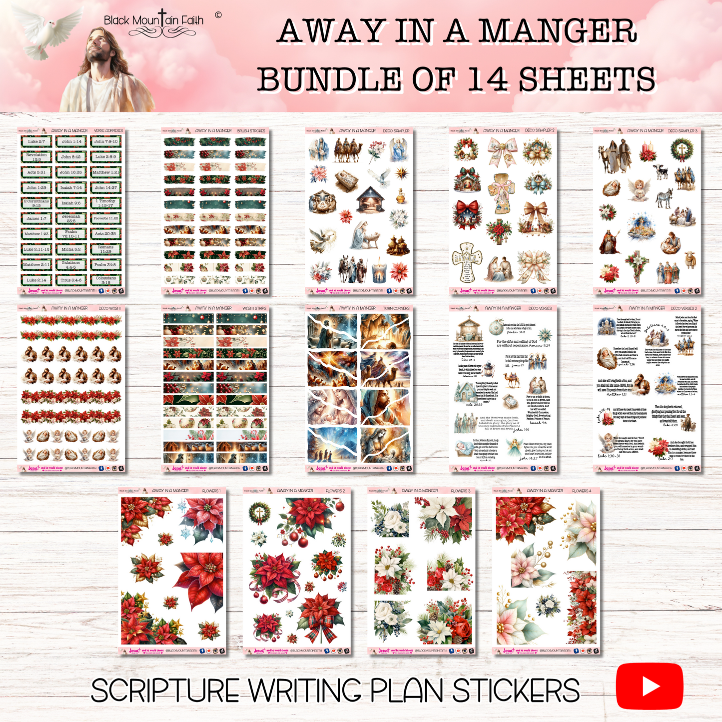 BUNDLE Away in a Manger Scripture Writing Plan Stickers