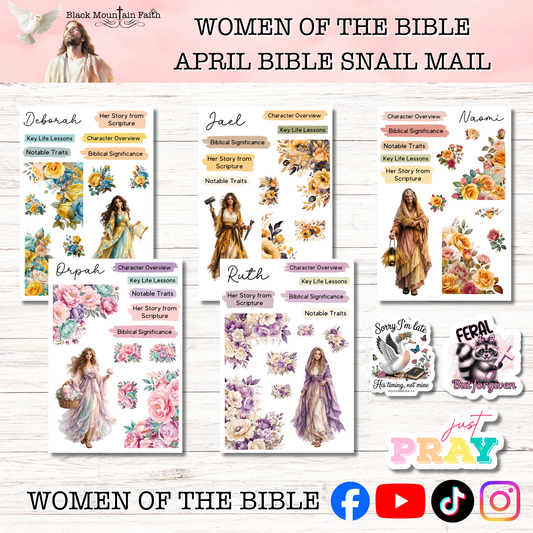 Women of the Bible Snail Mail Stickers MONTHLY SUBSCRIPTION