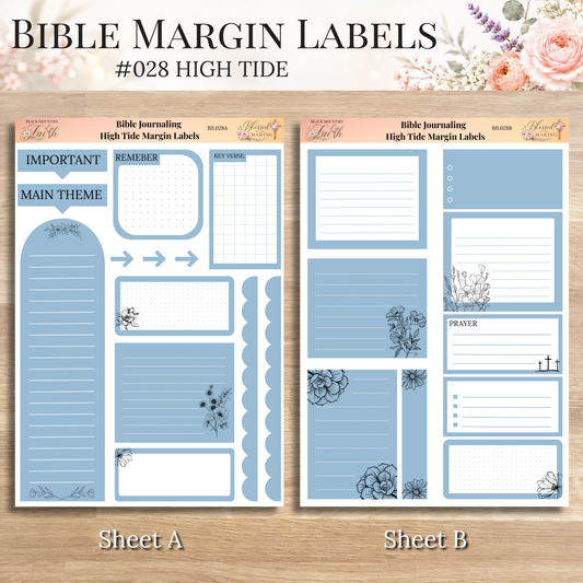 Bible Margin Labels 028 High Tide Print & Cut Bible Stickers