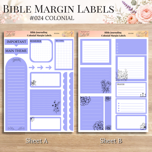 Bible Margin Labels 024 Colonial Print & Cut Bible Stickers
