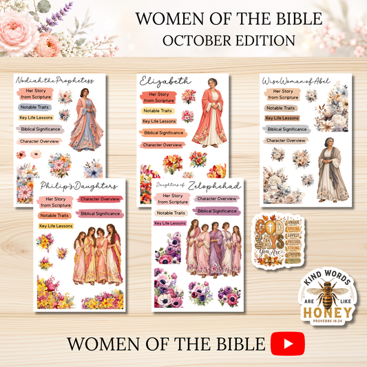 Women of the Bible Snail Mail Stickers MONTHLY SUBSCRIPTION