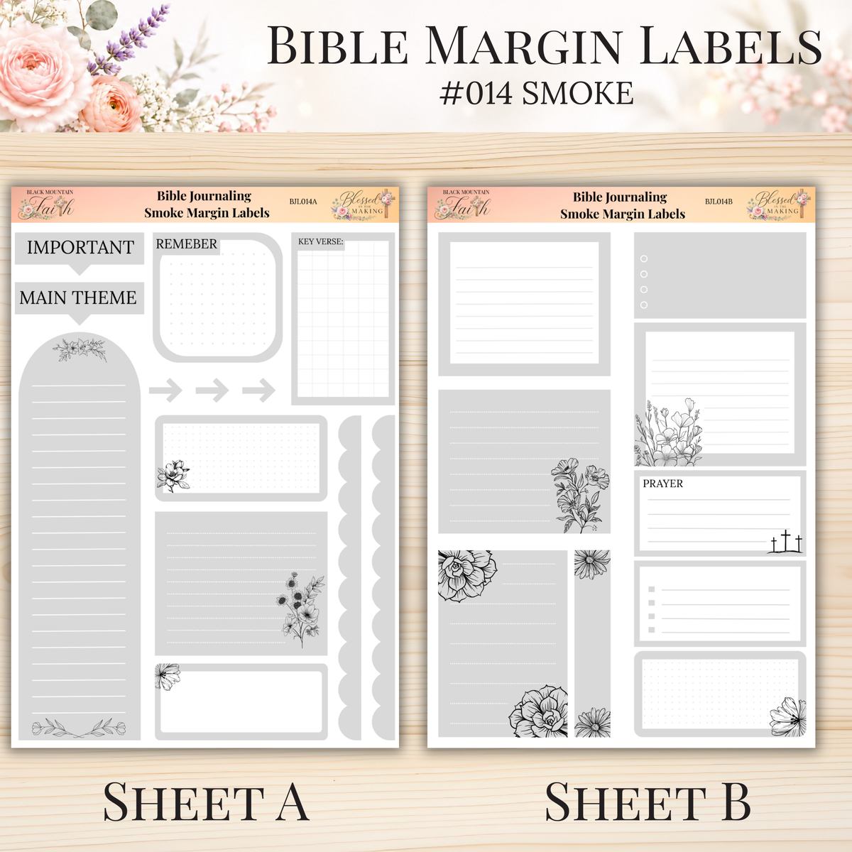 Bible Margin Labels #014 Smoke | Physical Sticker Sheets for Scripture Study
