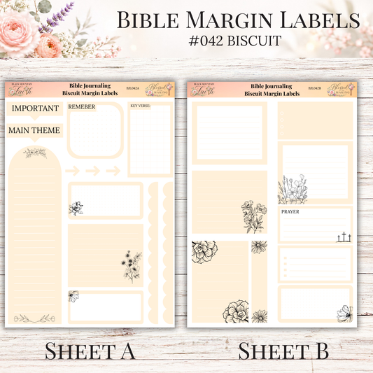 Bible Margin Labels #042 Biscuit | Physical Sticker Sheets for Scripture Study