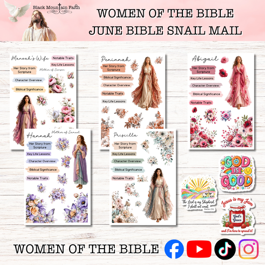 Women of the Bible Snail Mail Stickers JUNE EDITION Stand Alone Listing