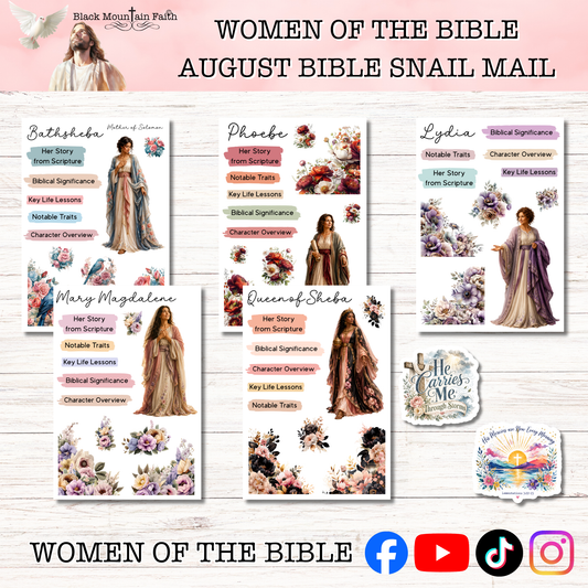 Women of the Bible Snail Mail Stickers AUGUST EDITION Stand Alone Listing