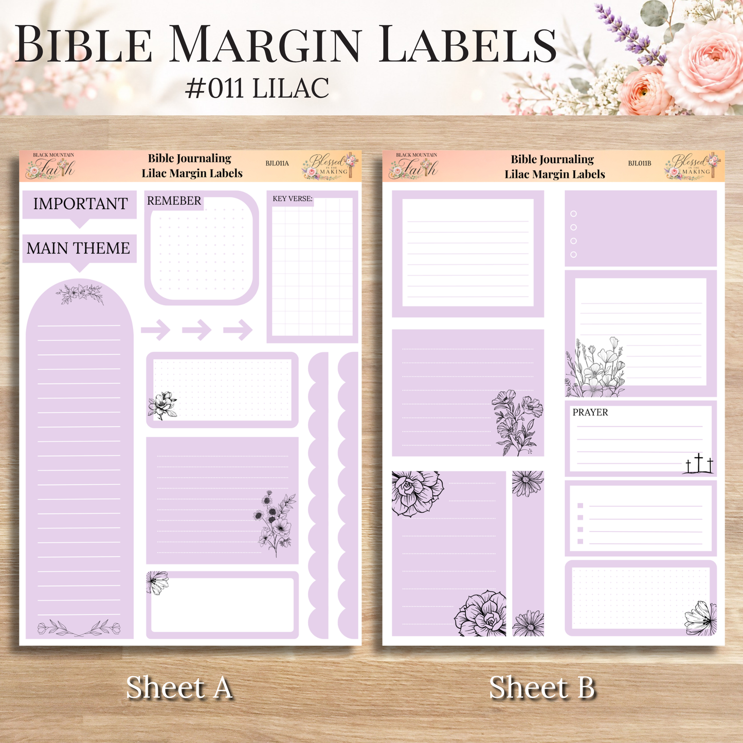Bible Margin Labels 011 Lilac Print & Cut Bible Stickers