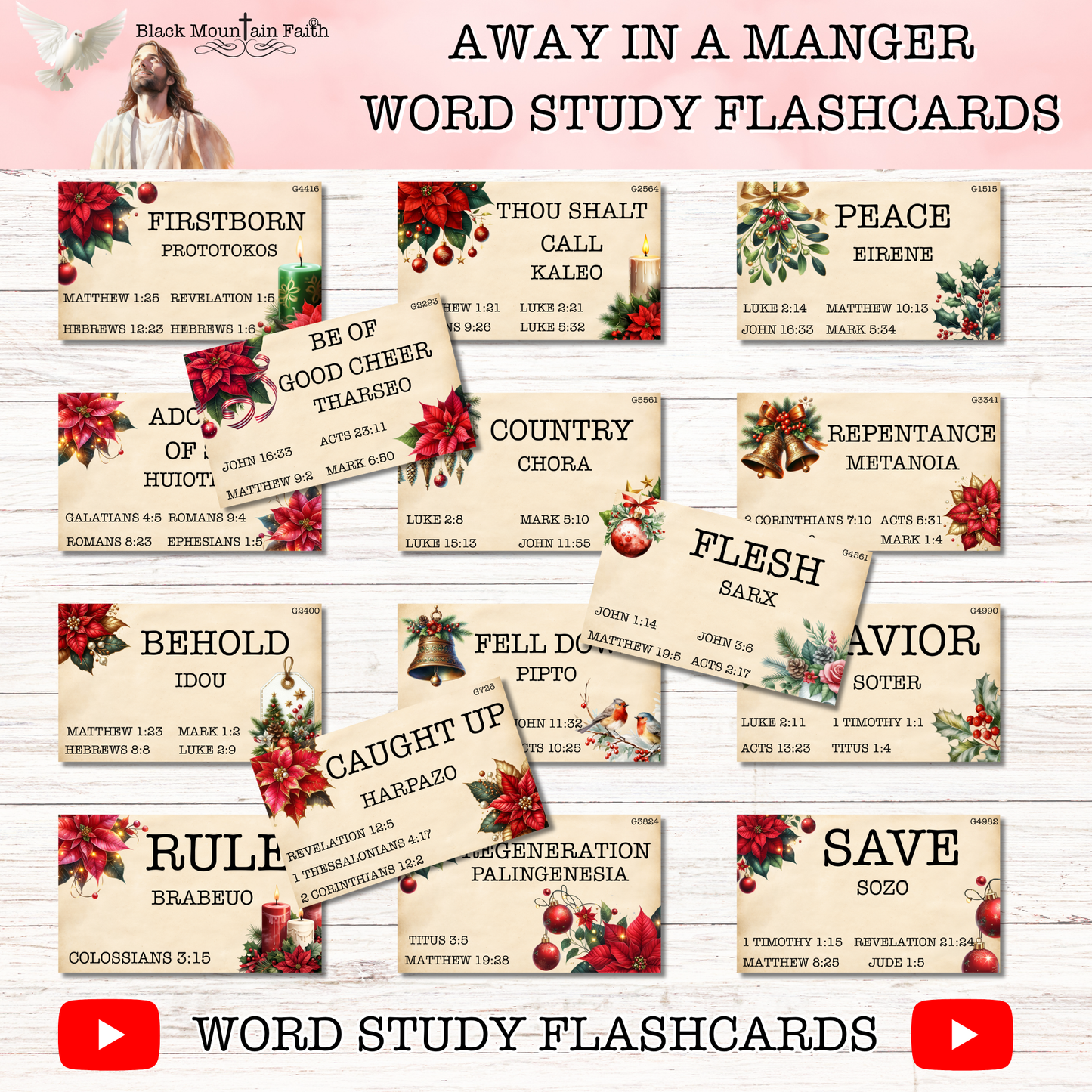 Away in a Manger Word Study Flashcards Dec. 2025