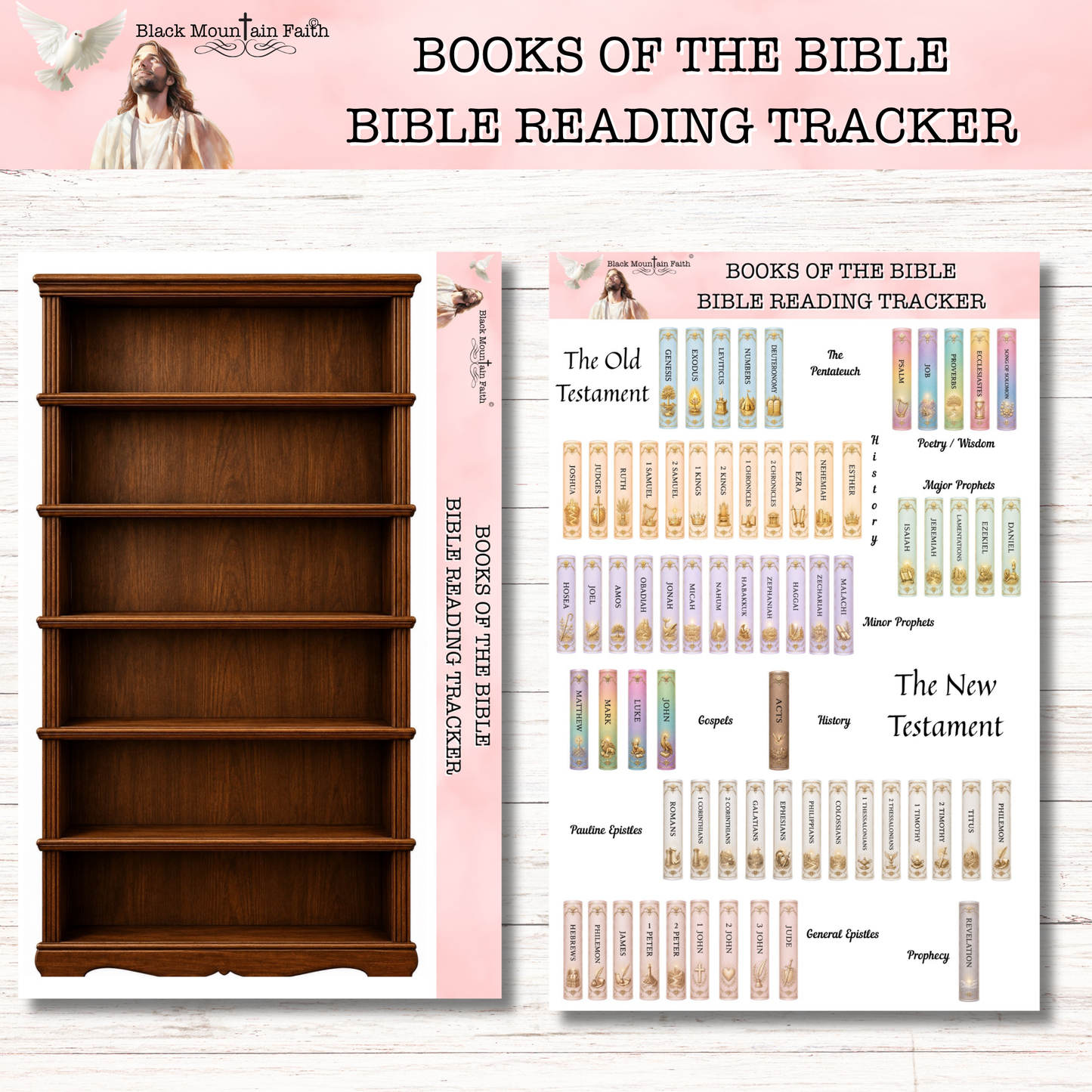 Books of the Bible Reading Tracker || PHYSICAL Sticker Sheets || Glossy Sticker Paper