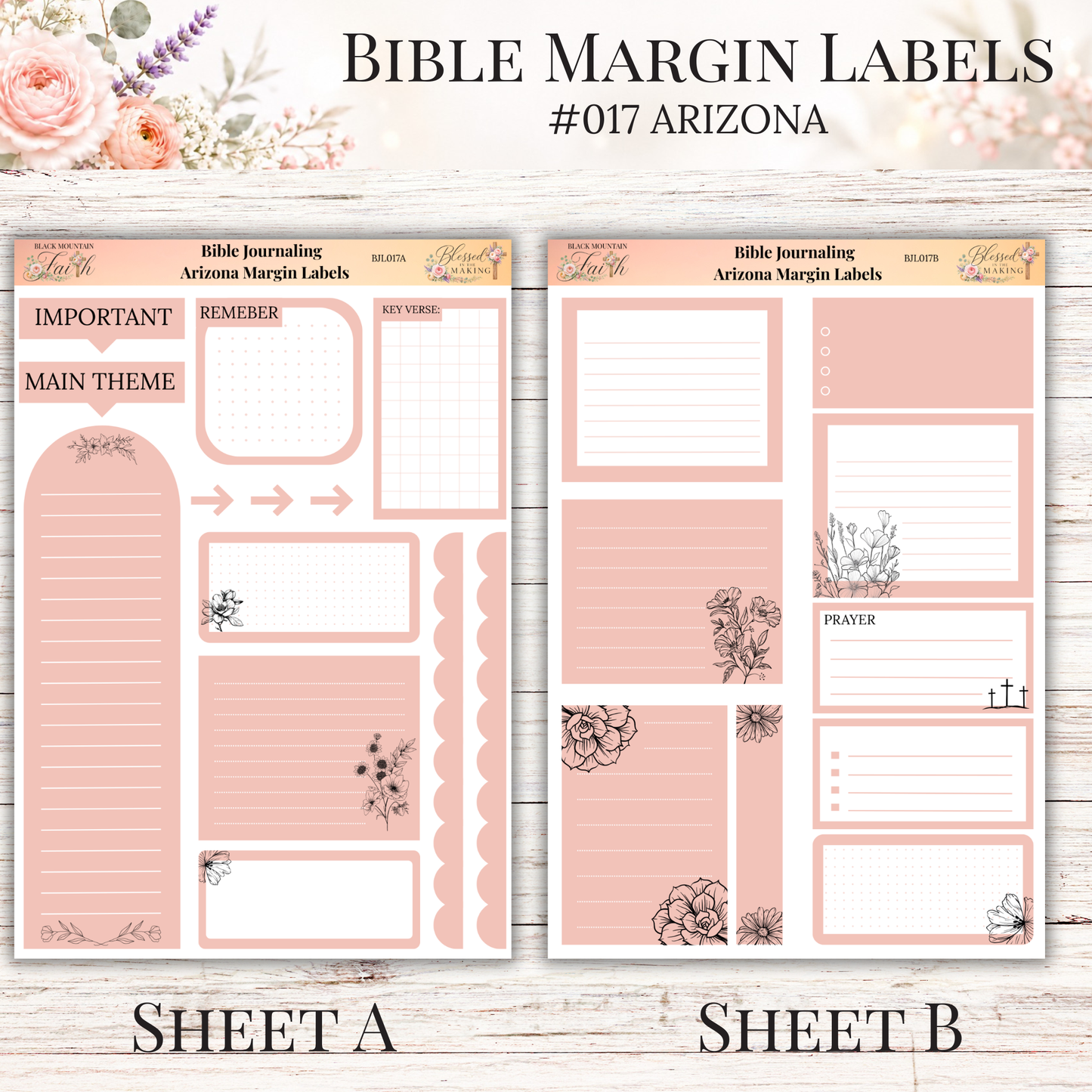 Bible Margin Labels #017 Arizona | Physical Sticker Sheets for Scripture Study