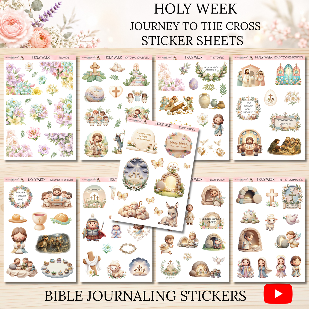 HOLY WEEK  JOURNEY TO THE CROSS  Bible Journaling Stickers