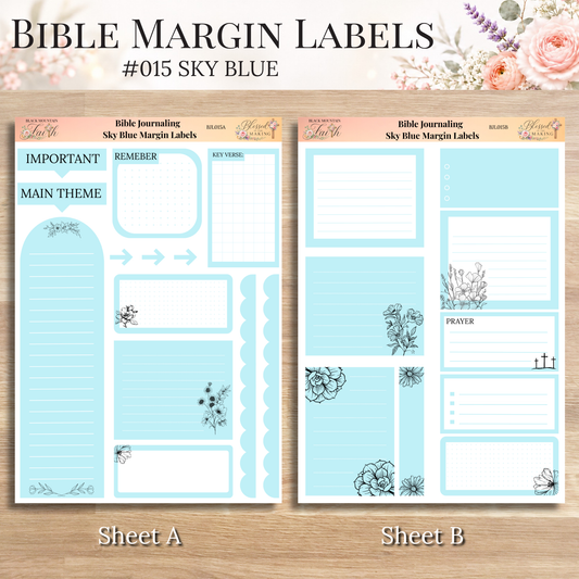 Bible Margin Labels 015 Sky Blue Print & Cut Bible Stickers