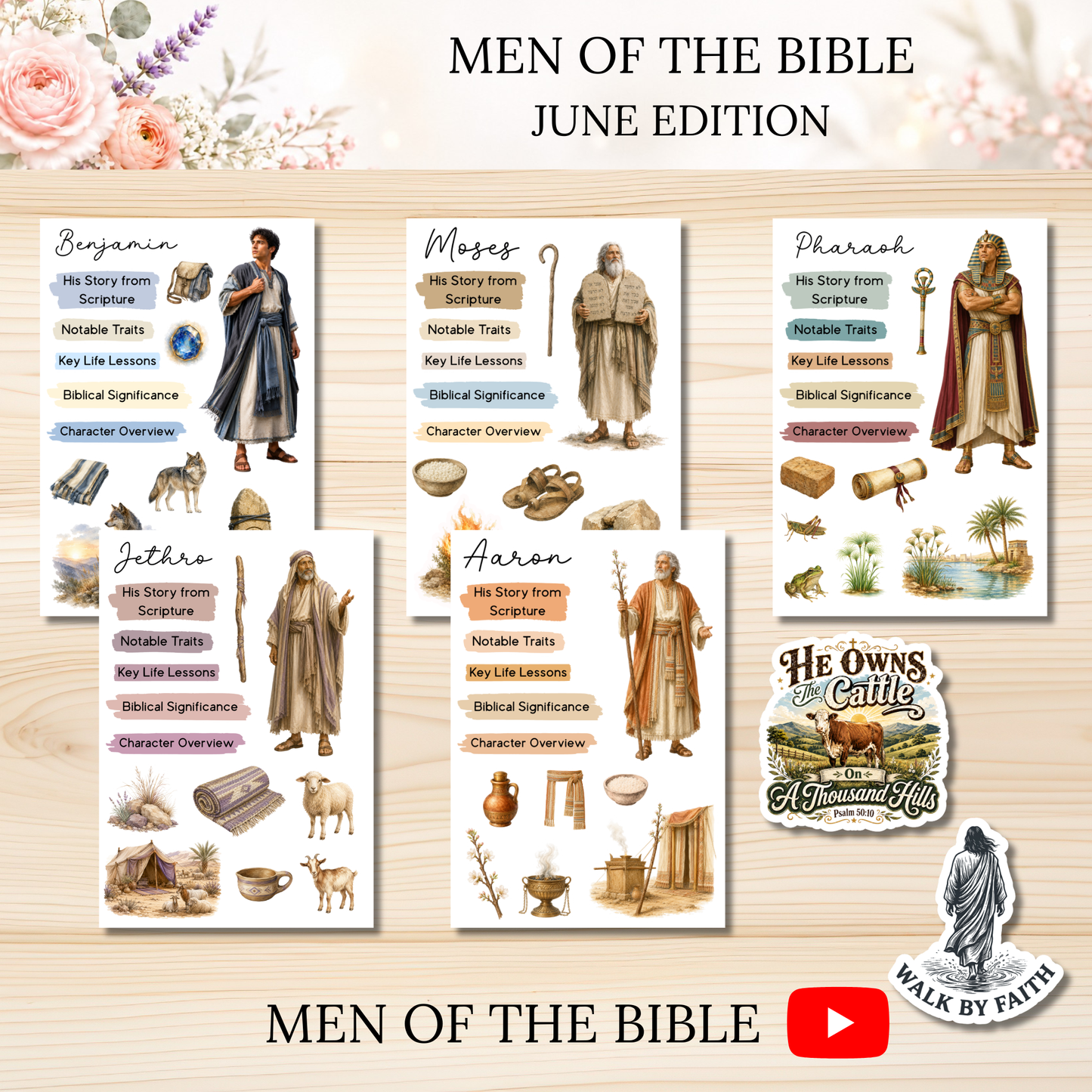 JUNE Men of the Bible Snail Mail Stickers PAST EDITION Listing