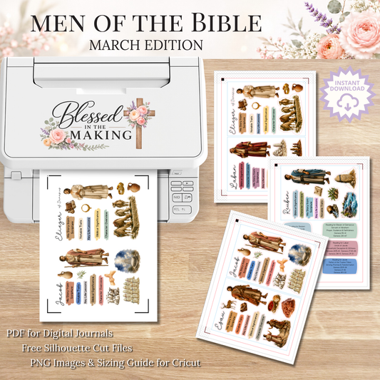 March Men of the Bible | Printable PDF | Cricut & Silhouette Files | Digital Stickers