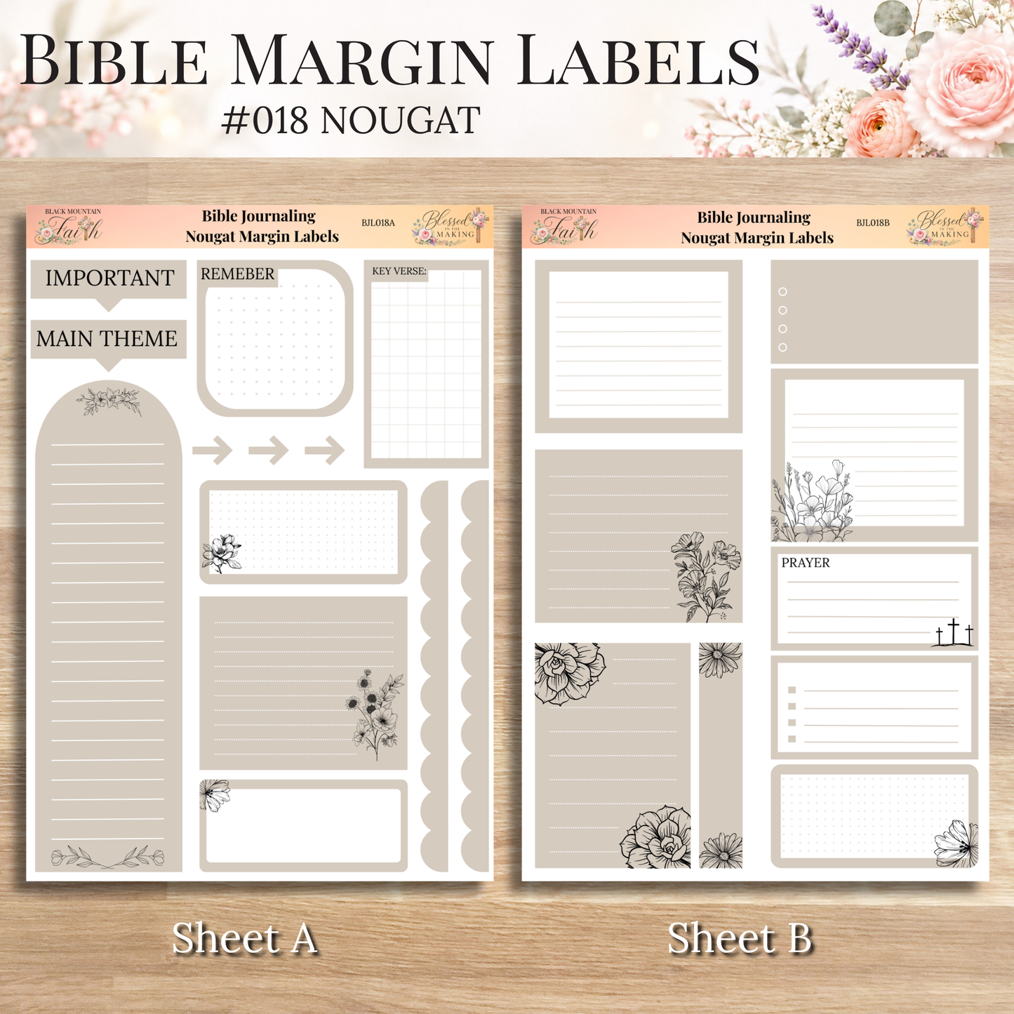 Bible Margin Labels 018 Nougat Print & Cut Bible Stickers