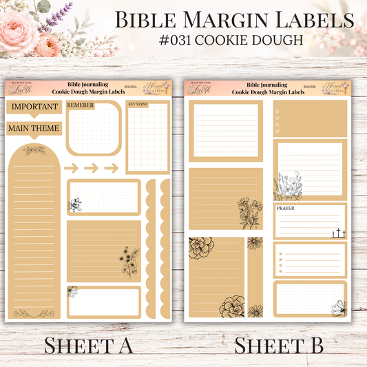 Bible Margin Labels #031 Cookie Dough | Physical Sticker Sheets for Scripture Study