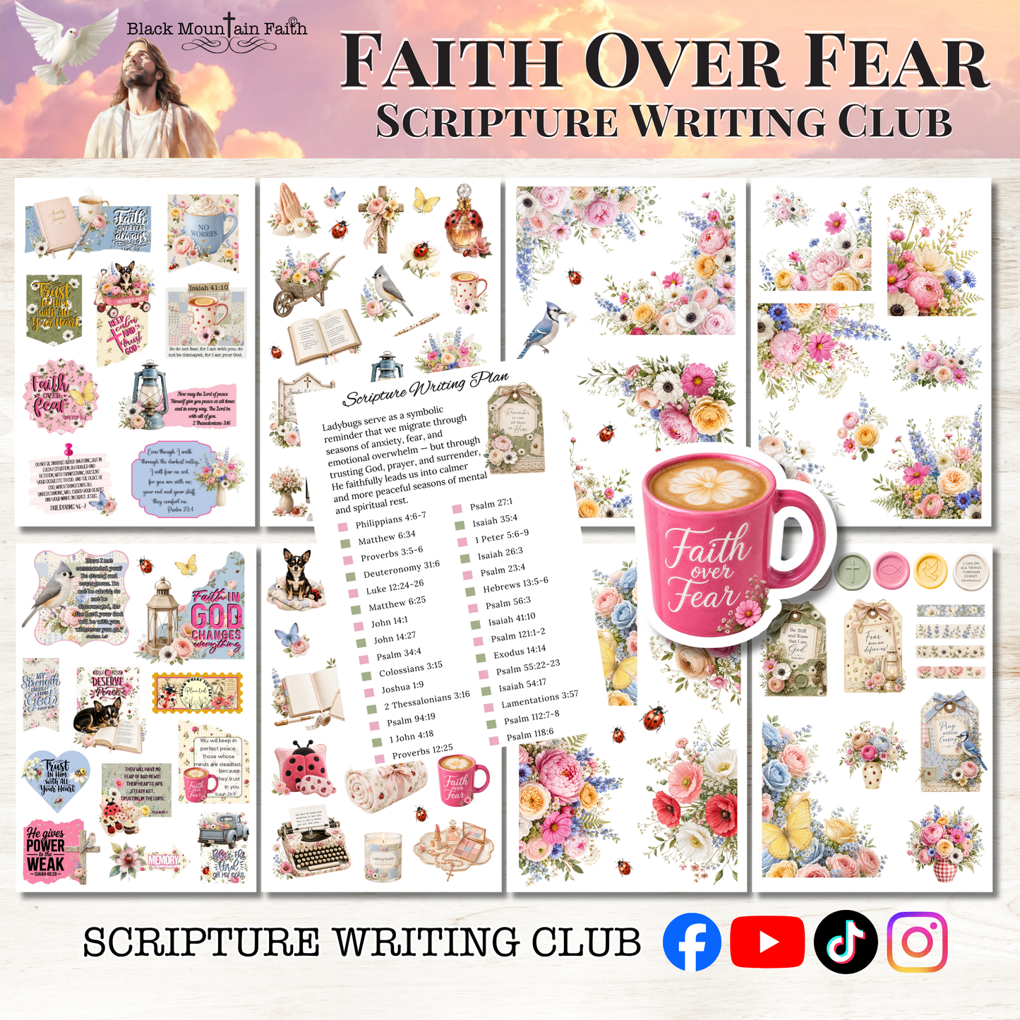 Faith Over Fear Scripture Writing & Devotional Bundle | Scriptures for Anxiety