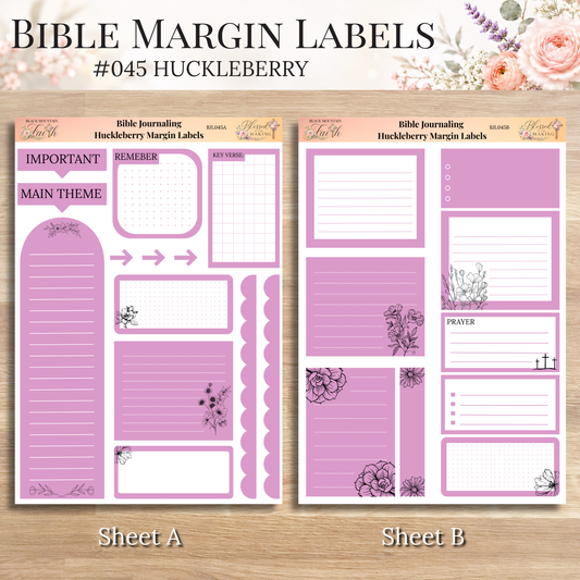 Bible Margin Labels 045 Huckleberry Print & Cut Bible Stickers