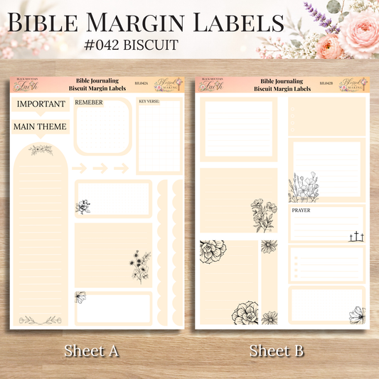 Bible Margin Labels 042 Biscuit Print & Cut Bible Stickers