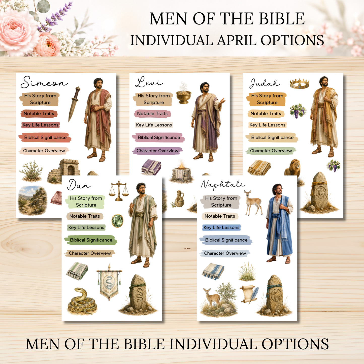 APRIL Men of the Bible Individual Sticker Sheet Options