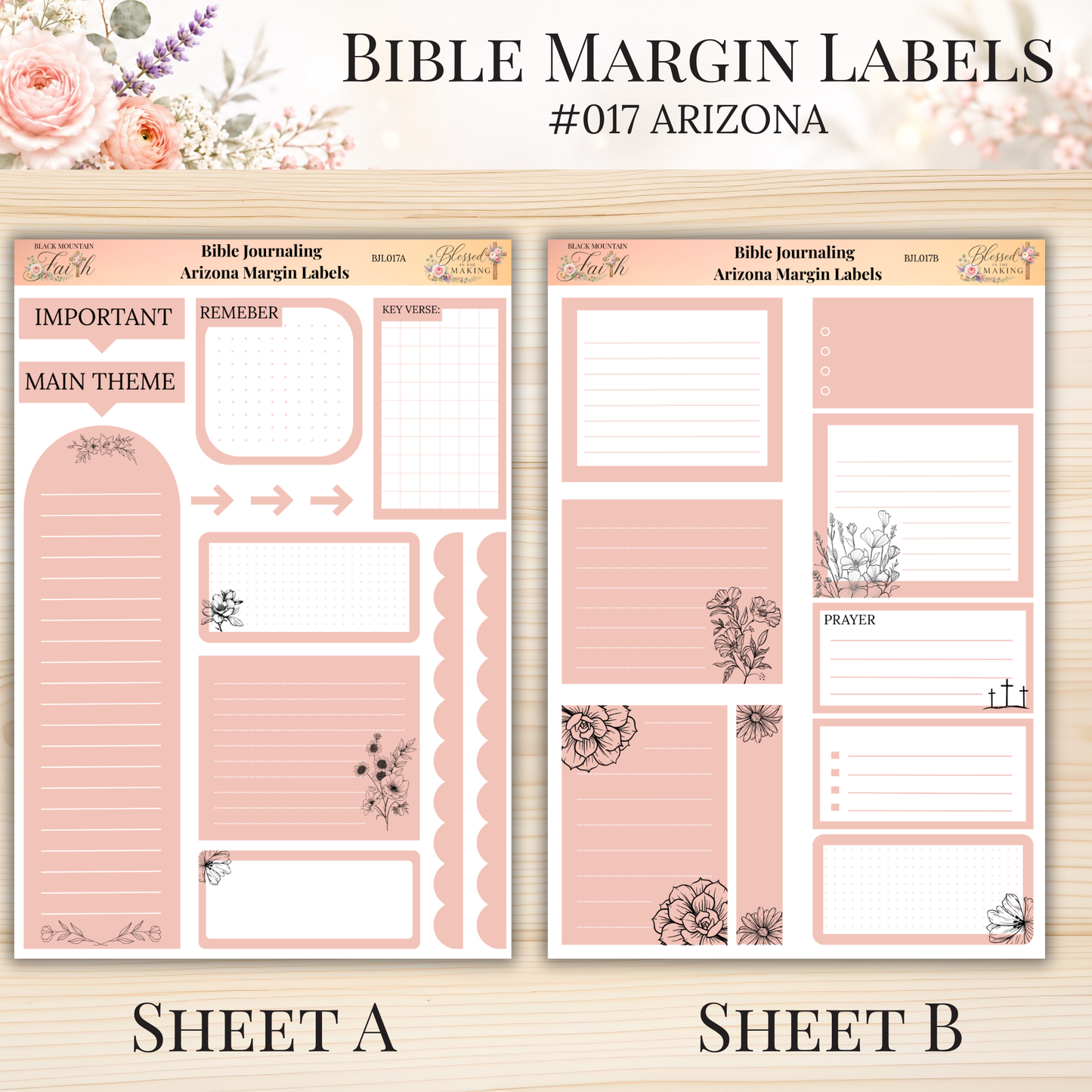Bible Margin Labels #017 Arizona | Physical Sticker Sheets for Scripture Study