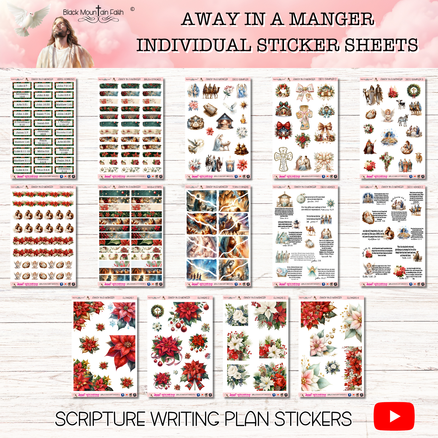 Away in a Manger Scripture Writing Plan Stickers