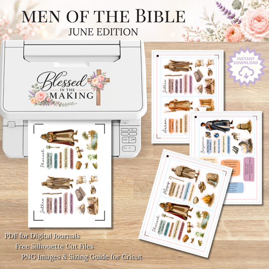 June Men of the Bible | Printable PDF | Cricut & Silhouette Files | Digital Stickers