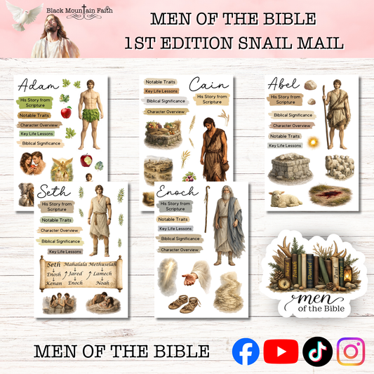 Men of the Bible Snail Mail Stickers 1st EDITION Stand Alone Listing