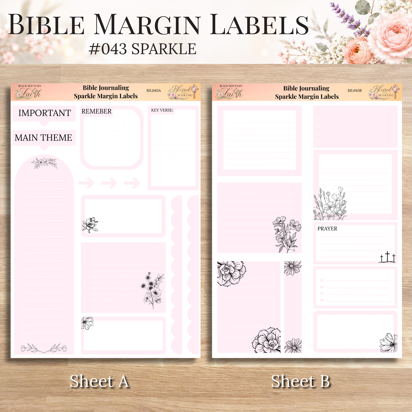 Bible Margin Labels 043 Sparkle Print & Cut Bible Stickers