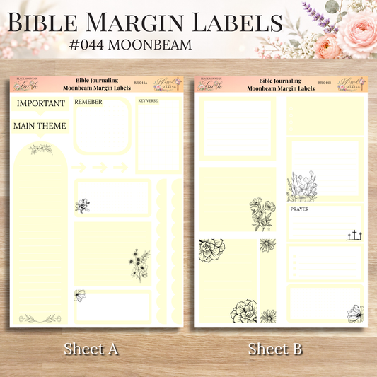 Bible Margin Labels 044 Moonbeam Print & Cut Bible Stickers