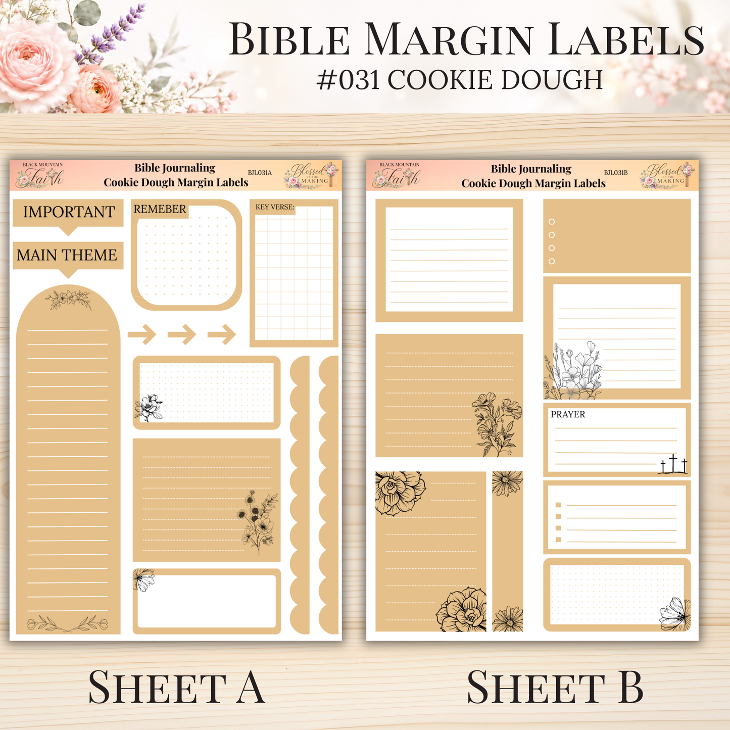 Bible Margin Labels #031 Cookie Dough | Physical Sticker Sheets for Scripture Study