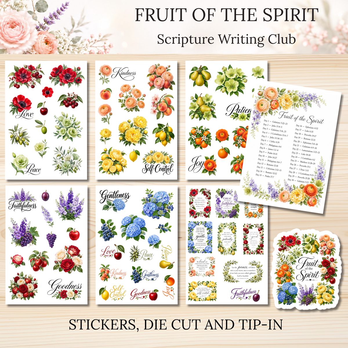 Fruit of the Spirit Scripture Writing Club | Scriptures for Spiritual Fruits