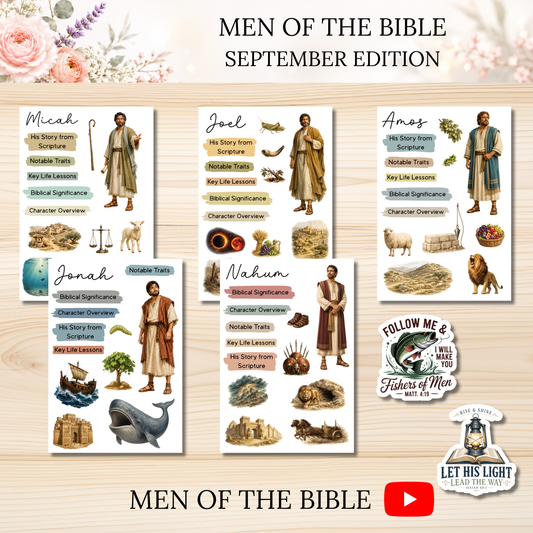 SEPTEMBER Men of the Bible Snail Mail Stickers PAST EDITION