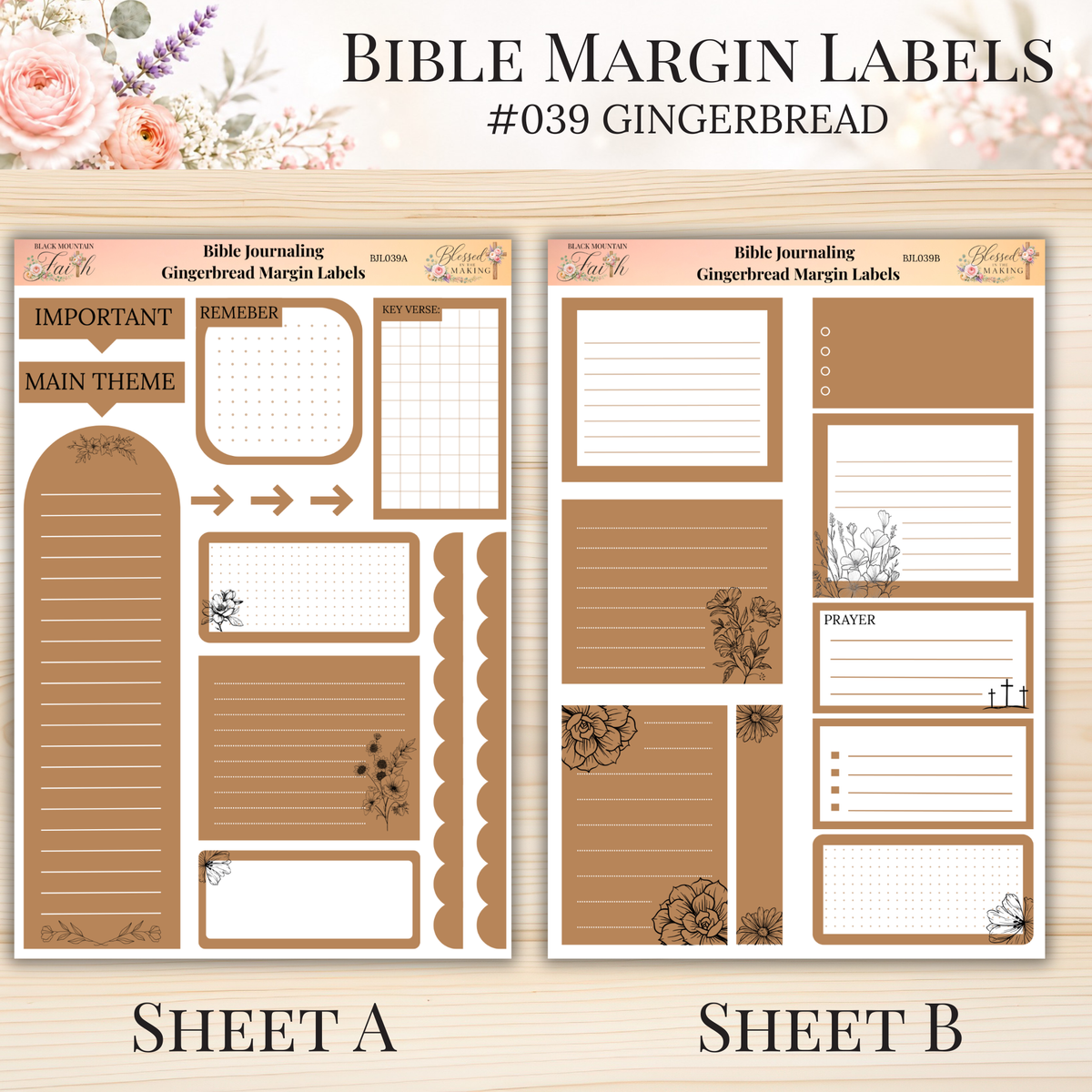 Bible Margin Labels #039 Gingerbread | Physical Sticker Sheets for Scripture Study