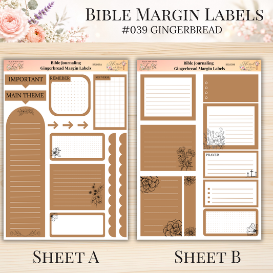 Bible Margin Labels #039 Gingerbread | Physical Sticker Sheets for Scripture Study