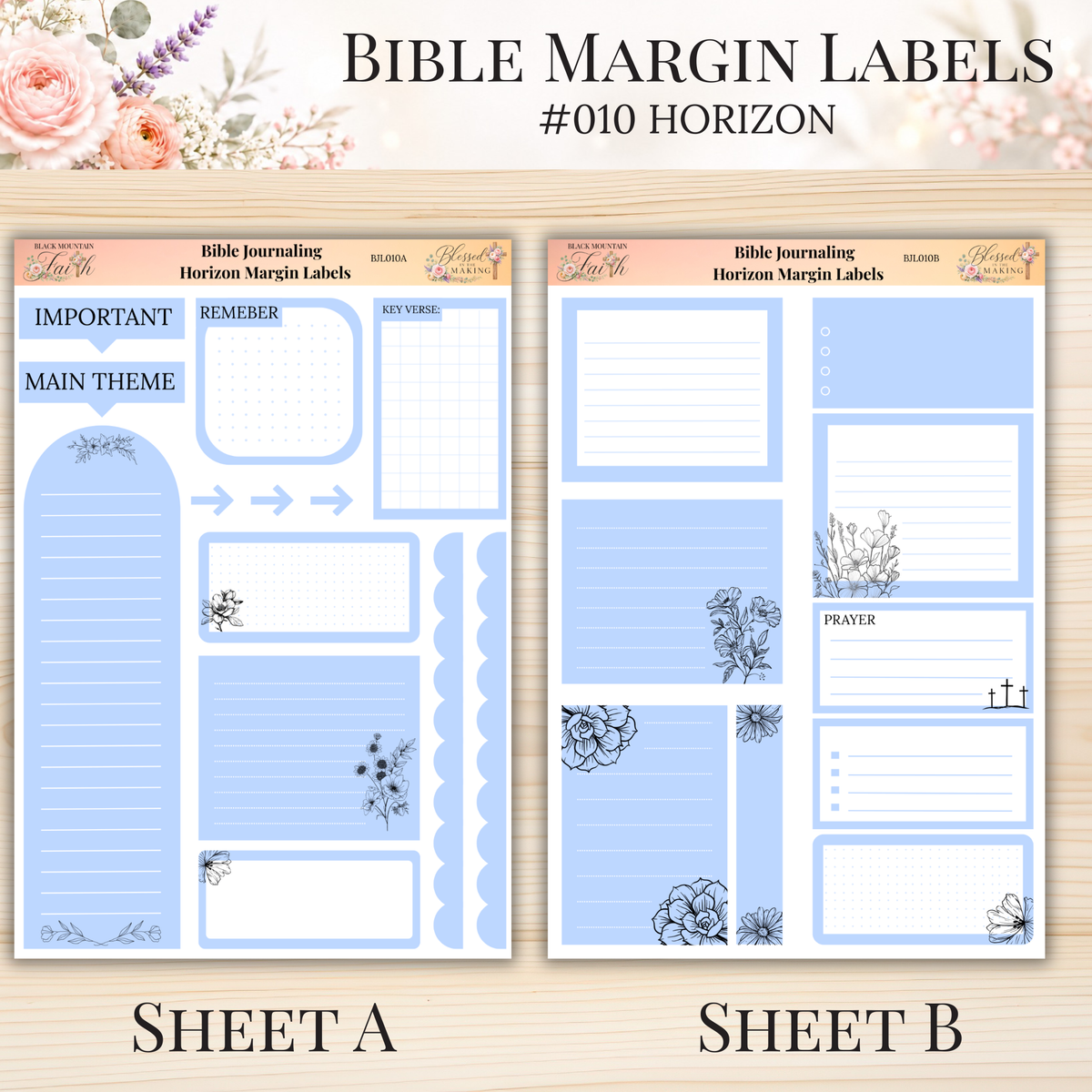 Bible Margin Labels #010 Horizon | Physical Sticker Sheets for Scripture Study