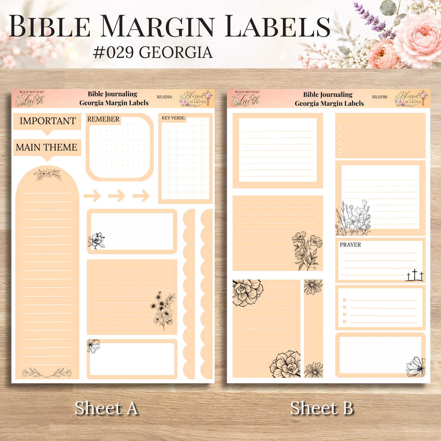 Bible Margin Labels 029 Georgia Print & Cut Bible Stickers