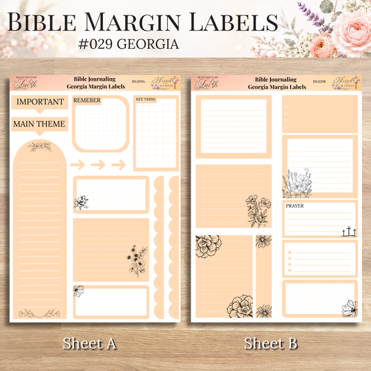 Bible Margin Labels 029 Georgia Print & Cut Bible Stickers