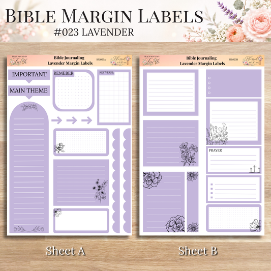 Bible Margin Labels 023 Lavender Print & Cut Bible Stickers