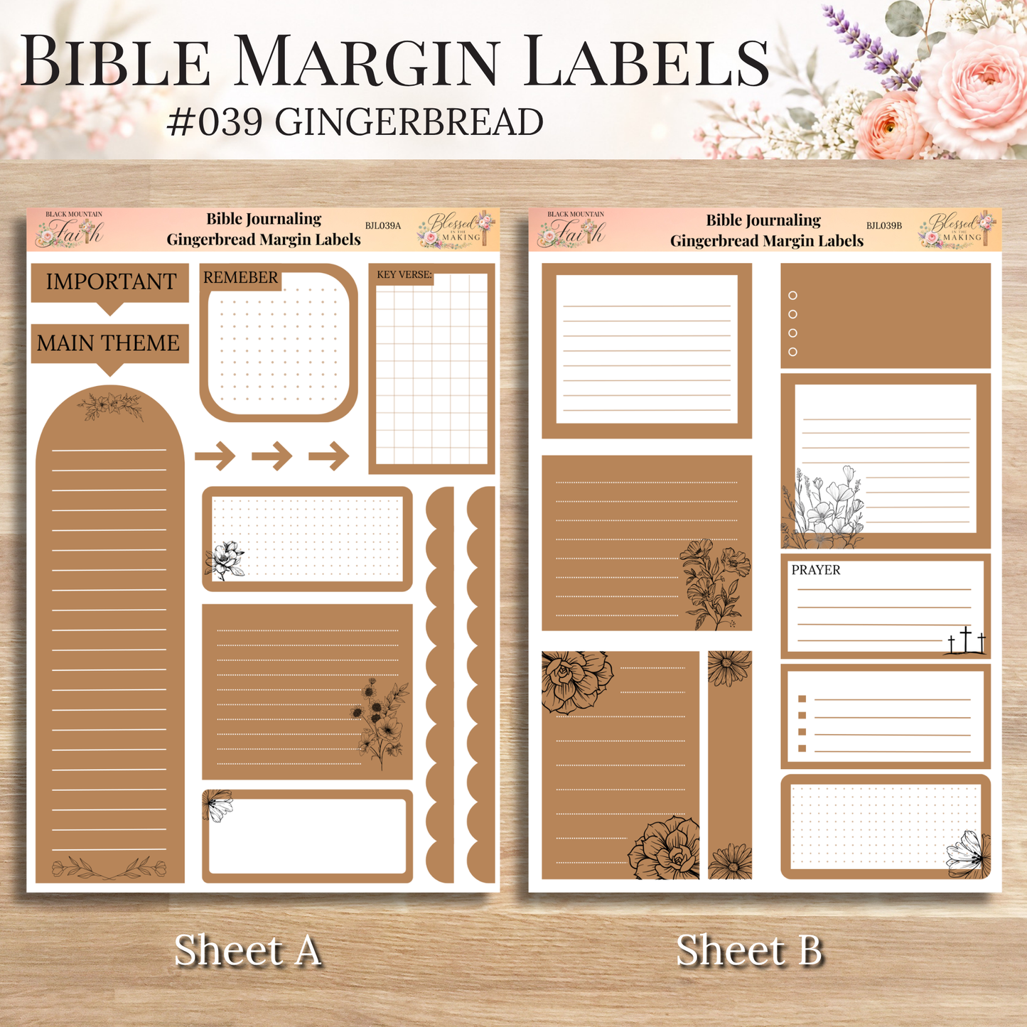 Bible Margin Labels 039 Gingerbread Print & Cut Bible Stickers