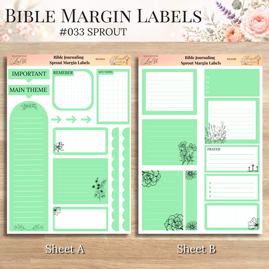 Bible Margin Labels 033 Sprout Print & Cut Bible Stickers
