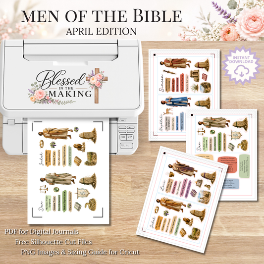 April Men of the Bible | Printable PDF | Cricut & Silhouette Files | Digital Stickers