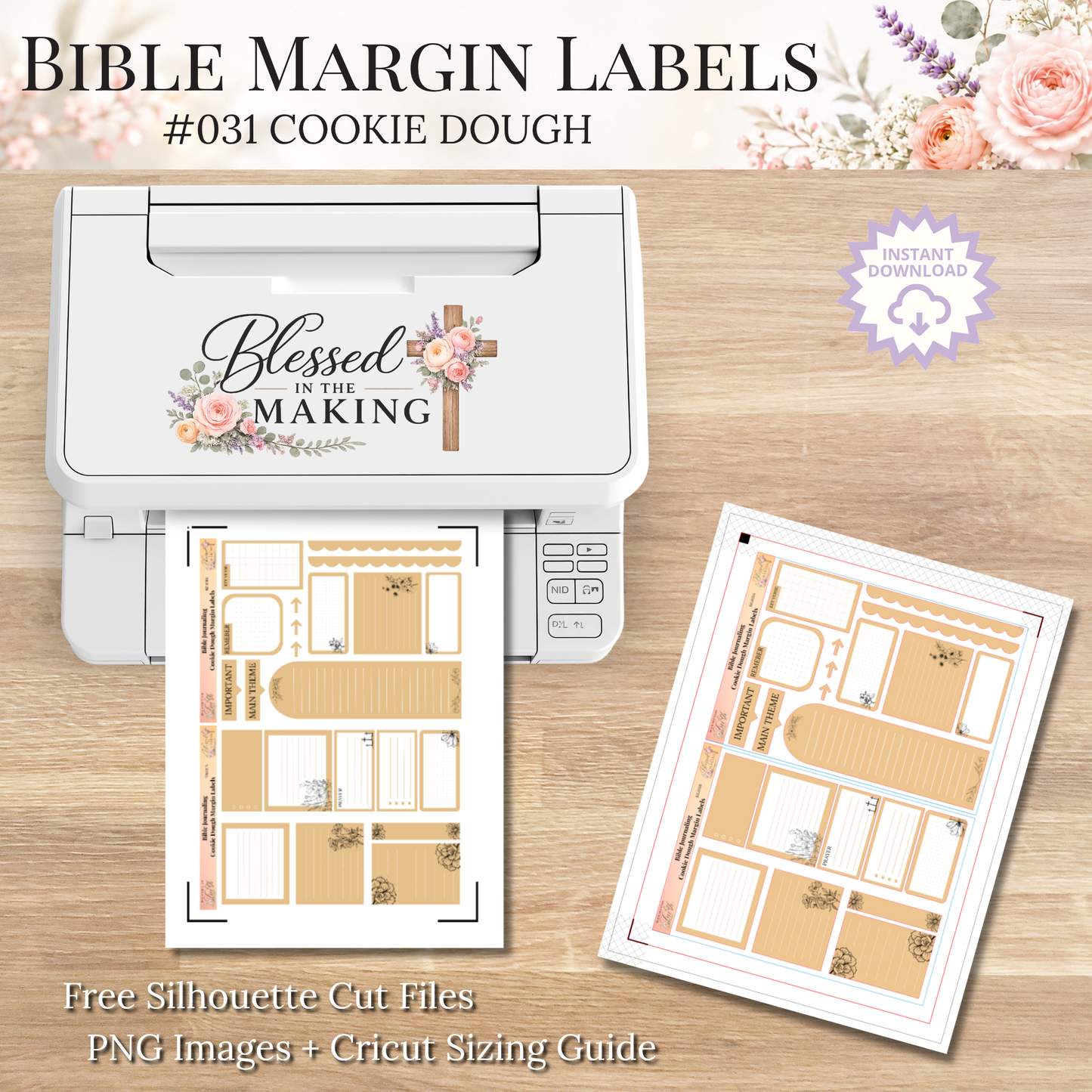 Bible Margin Labels 031 Cookie Dough Print & Cut Bible Stickers