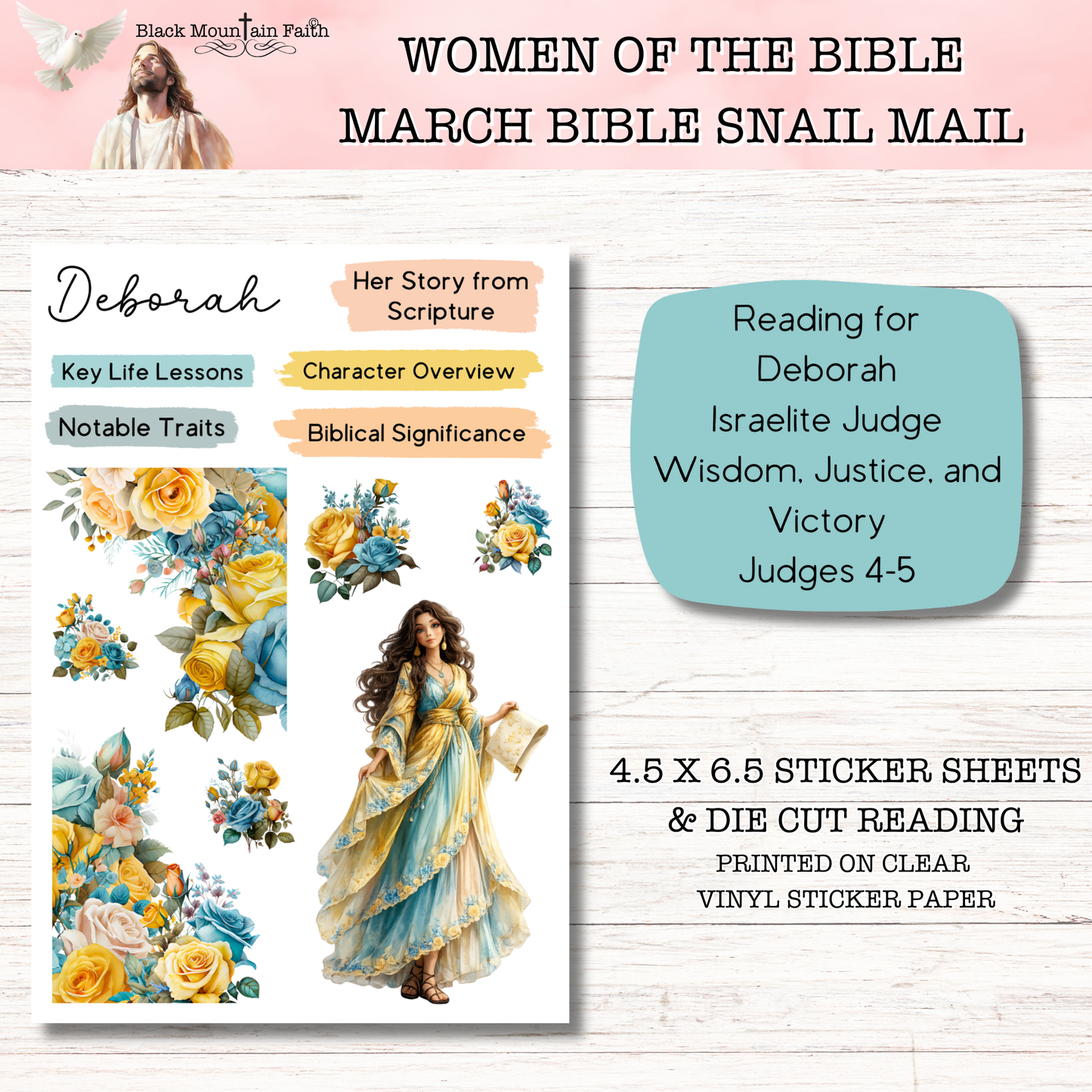 Women of the Bible Snail Mail Stickers APRIL EDITION Stand Alone Listing